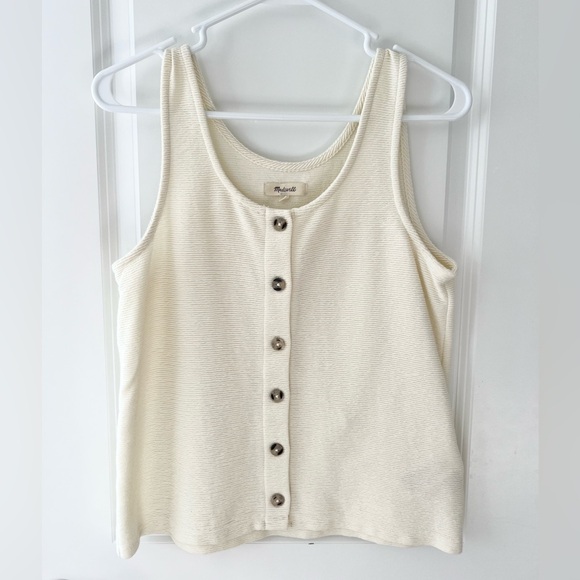 Madewell Ottoman Jacquard Button-Front Tank - Picture 1 of 6